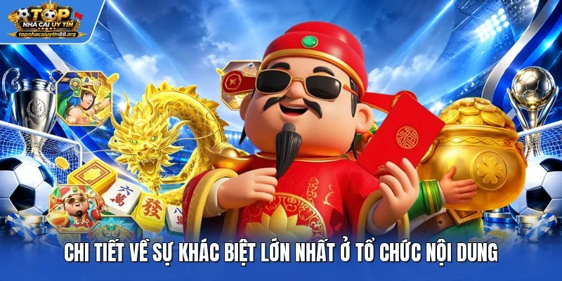 Chi tiết về sự khác biệt lớn nhất ở tổ chức nội dung Chi tiết về sự khác biệt lớn nhất ở tổ chức nội dung
