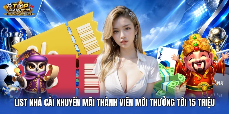 List Nhà Cái Khuyến Mãi Thành Viên Mới Thưởng Tới 15 Triệu